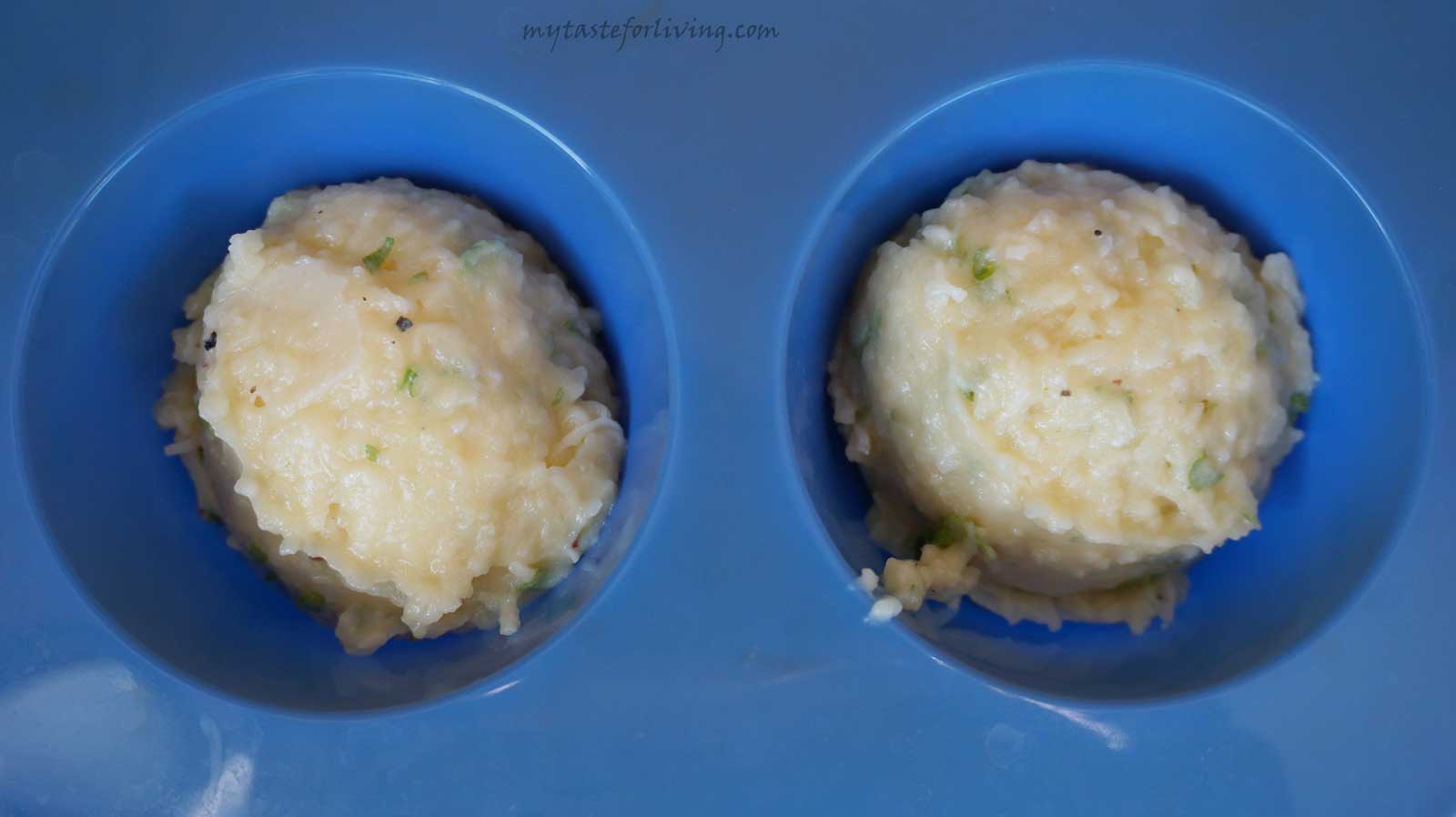 Recipe for muffins from mashed potatoes, eggs, cheese and parmesan, without flour, suitable for starters at your table.